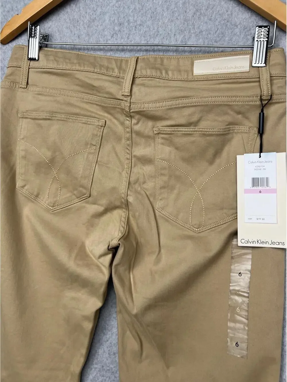 Calvin Klein Jeans Slim Straight Leg Pants Womens Size 6 Casual Simple Tan